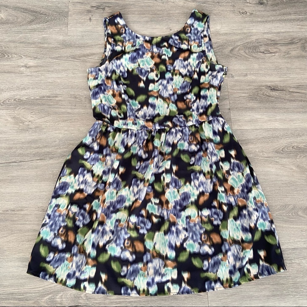 United Colors of Benetton Sleeveless Floral Tide Dye Women's Mini Dress - Size L